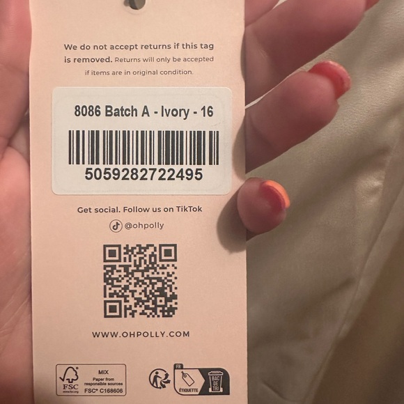 Oh Polly! Cadenza ivory satin midi dress with lace panel - Picture 13 of 15